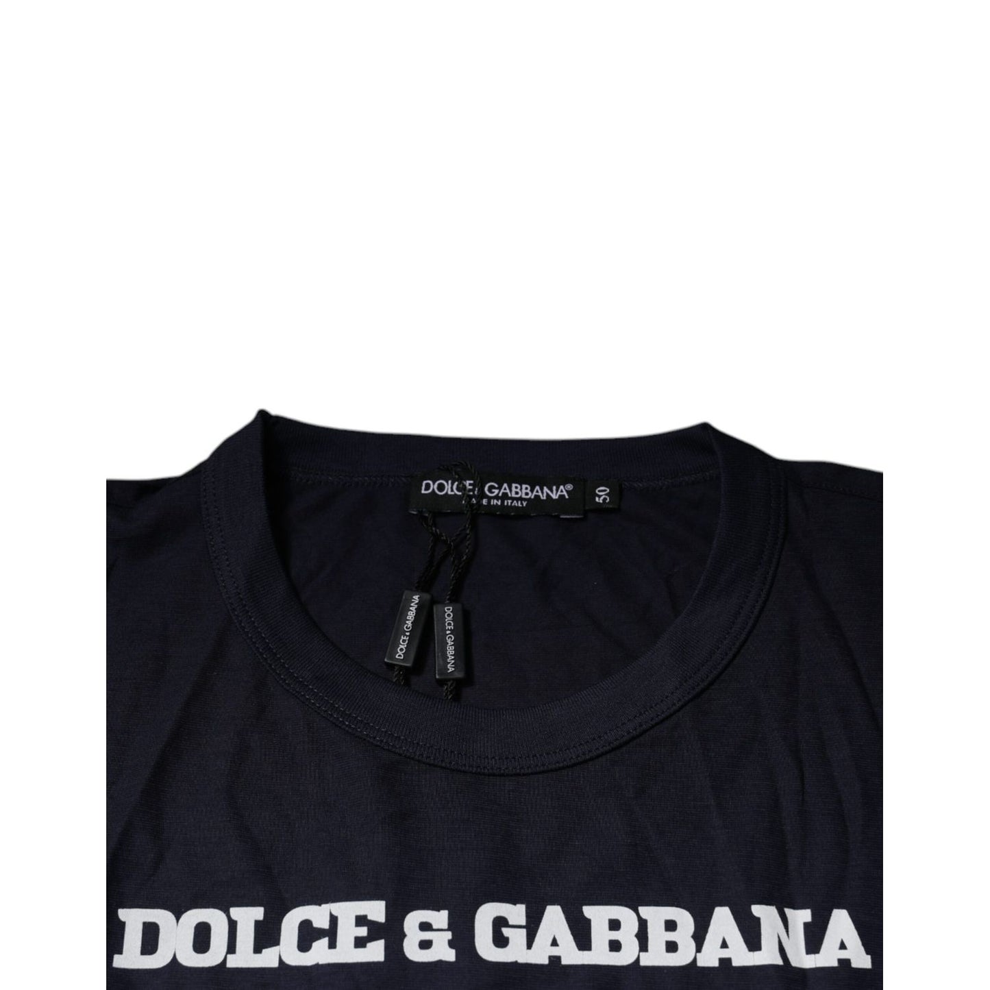 Dolce & Gabbana Blue D&G King Of Love Cotton Crew Neck T-shirt
