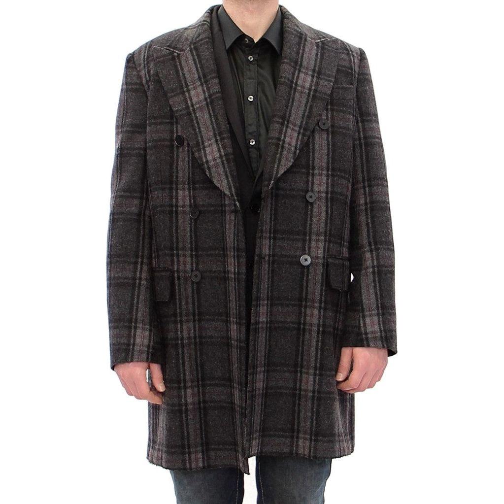 Dolce & Gabbana Gray Double Breasted Coat Jacket Coats & Jackets