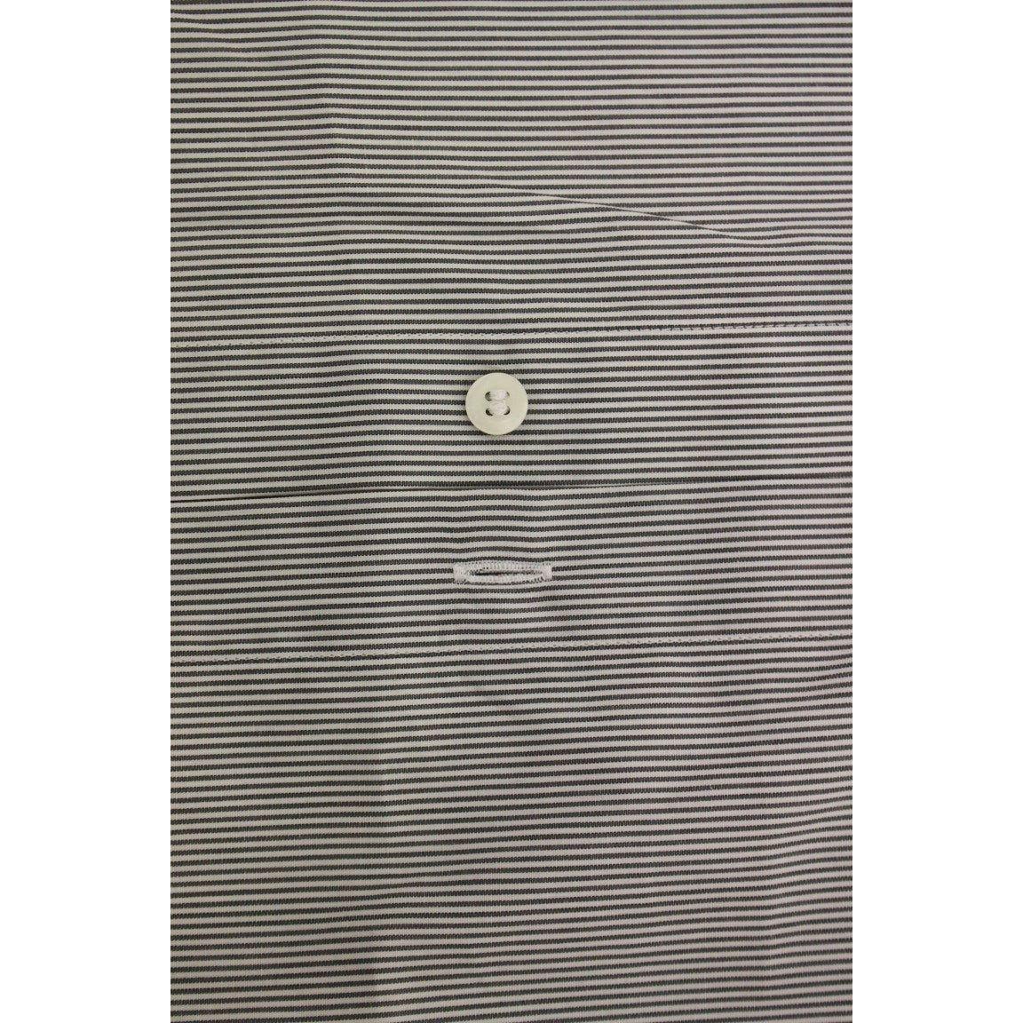 GF Ferre Gray Striped Cotton Casual Shirt