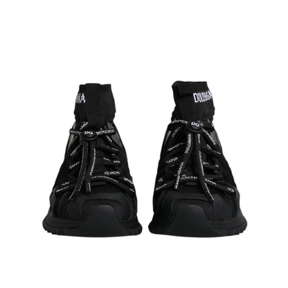 Dolce & Gabbana Black Sorrento Socks Logo Sneakers Shoes