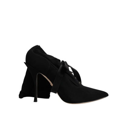 Dolce & Gabbana Black Stiletto Heels Mid Calf Boots Shoes