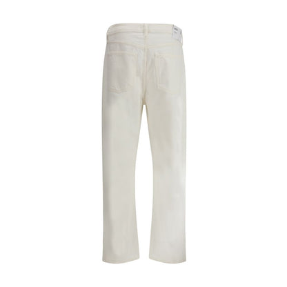 Agolde White Cotton Relaxed Fit Jeans