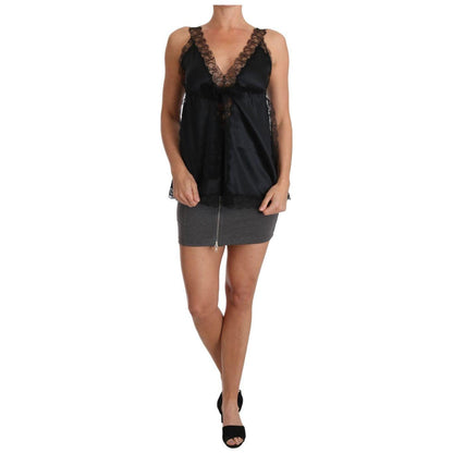 Dolce & Gabbana Lingerie Cami Black Lace Silk Stretch