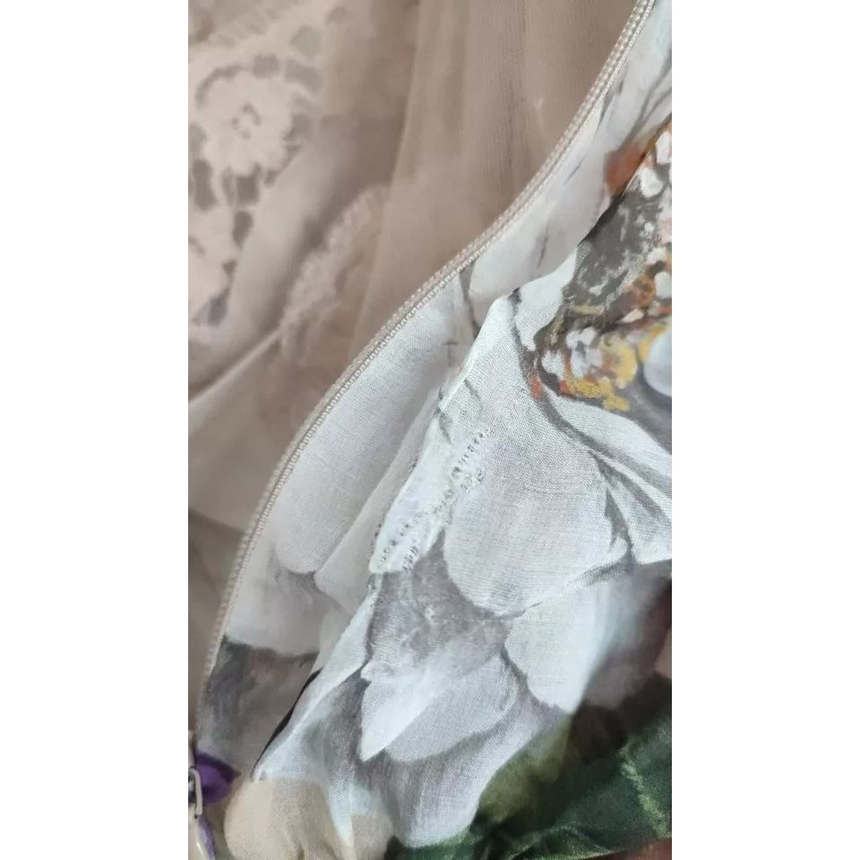 Dolce & Gabbana Beige Floral Sleeveless A-line Mini Dress