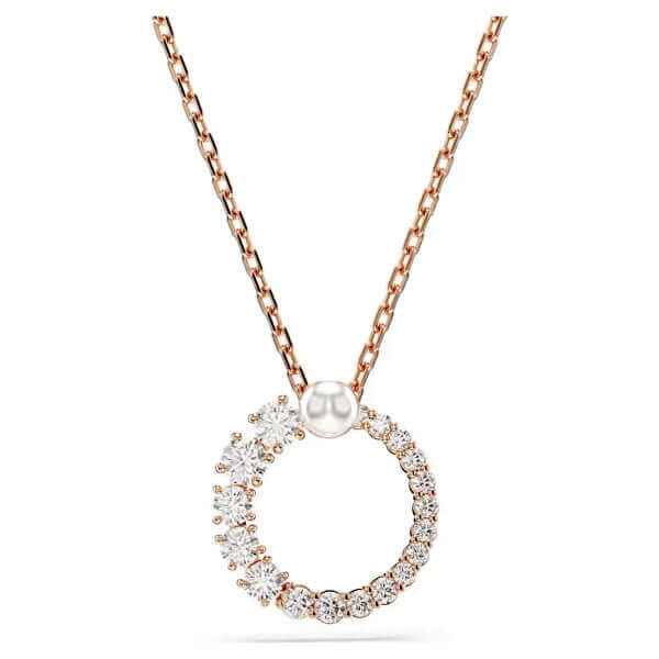 Elegant Swarovski necklace with a circular pendant featuring sparkling crystals, designed for ladies. Fashion jewelry ideal for special occasions.