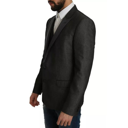Dolce & Gabbana Gray MARTINI 2 Piece Vest Coat Blazer Dolce & Gabbana