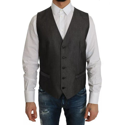 Dolce & Gabbana Gray MARTINI 2 Piece Vest Coat Blazer Dolce & Gabbana