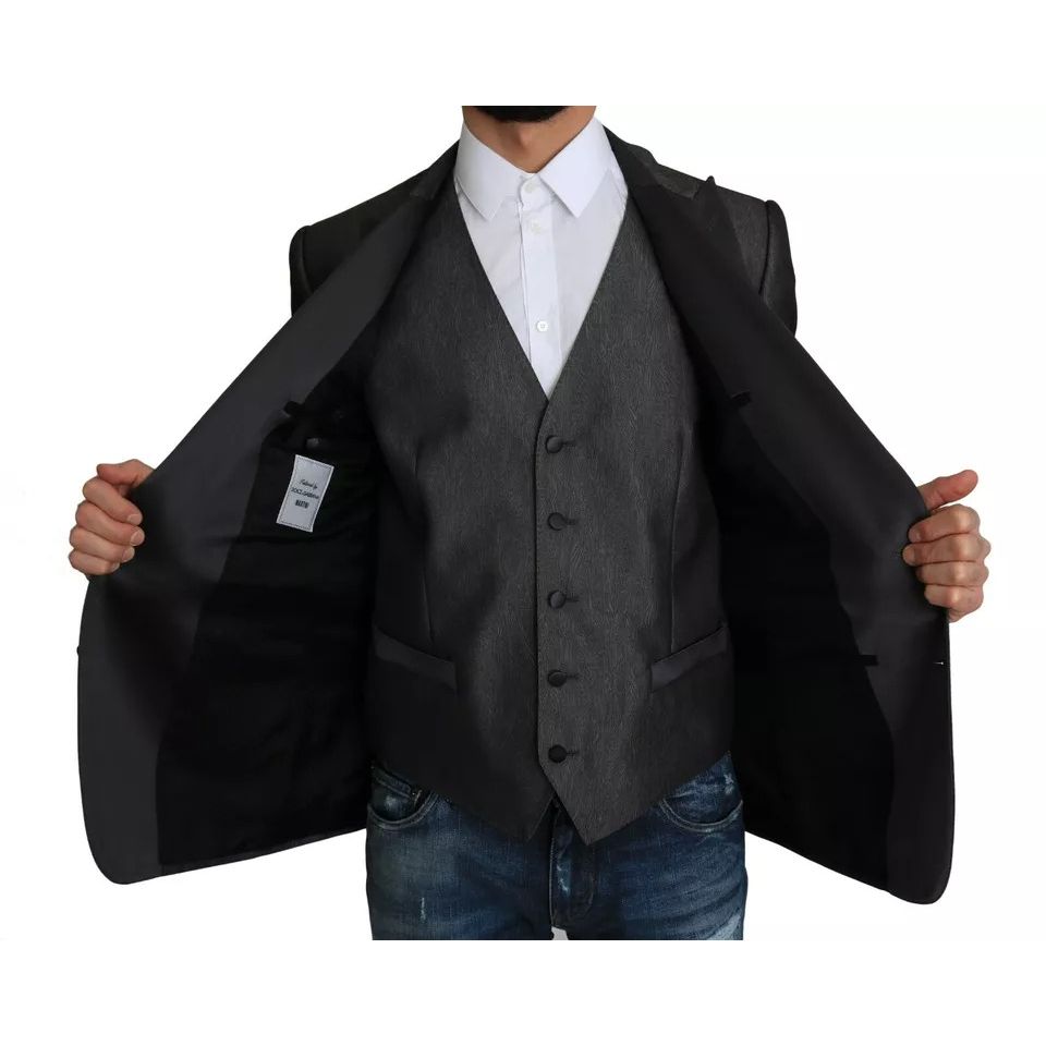 Dolce & Gabbana Gray MARTINI 2 Piece Vest Coat Blazer Dolce & Gabbana
