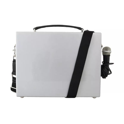 Dolce & Gabbana Silver Retro Radio Boombox Limited Edition Handmade Wood Bag