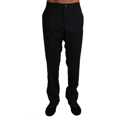 Dolce & Gabbana Black Wool Stretch Dress Trousers Pants