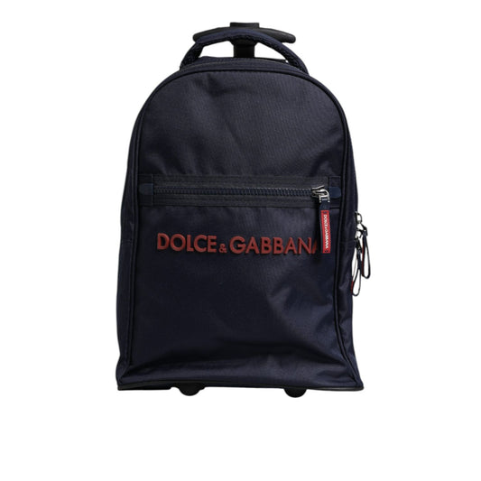 Dolce & Gabbana Blue Red Polyester Kids Back Pack Wheel Suitcase Bag