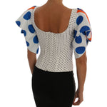 Dolce & Gabbana White Polka Silk Corset Bustier Top