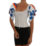 Dolce & Gabbana White Polka Silk Corset Bustier Top