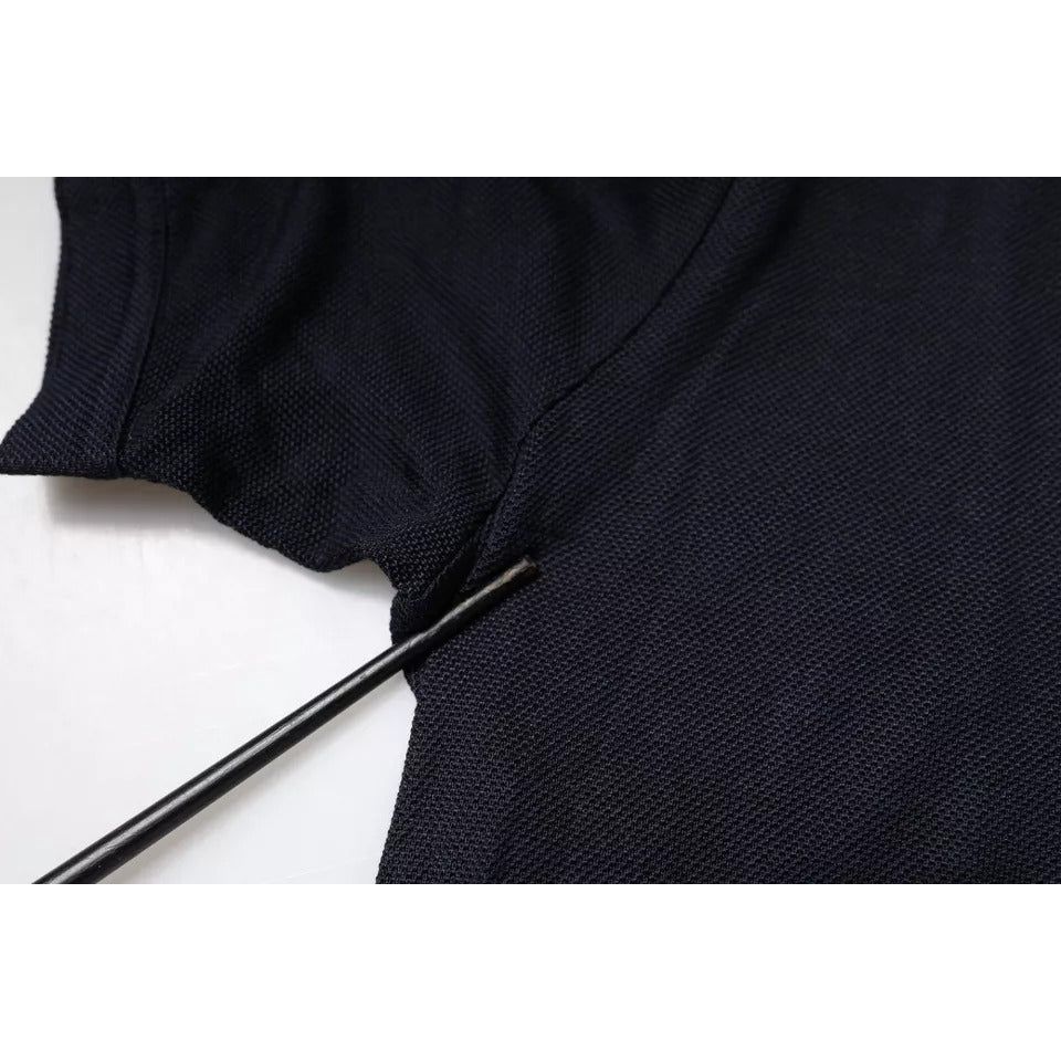 Dolce & Gabbana Blue Silk Collared Short Sleeves Polo T-shirt