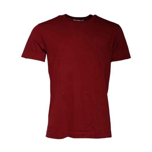 Dolce & Gabbana Maroon Logo Crew Neck Short Sleeves T-shirt