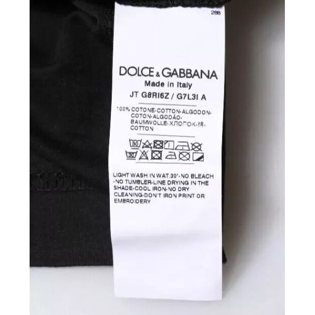 Dolce & Gabbana Black Cotton Crew Neck Short Sleeves T-shirt
