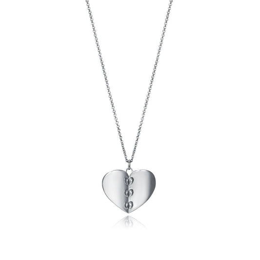 Silver heart necklace from VICEROY JEWELS Mod. 61065C100-36 for women, featuring quartz analog dial and water-resistant case.