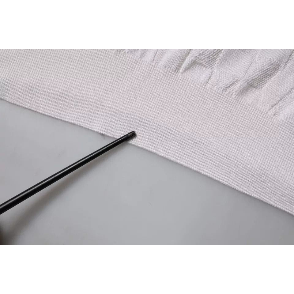 Dolce & Gabbana White Silk Crew Neck Men Pullover Sweater