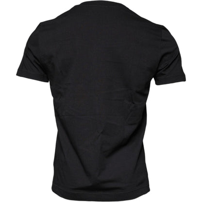 Dolce & Gabbana Black Cotton Crew Neck Short Sleeves T-shirt