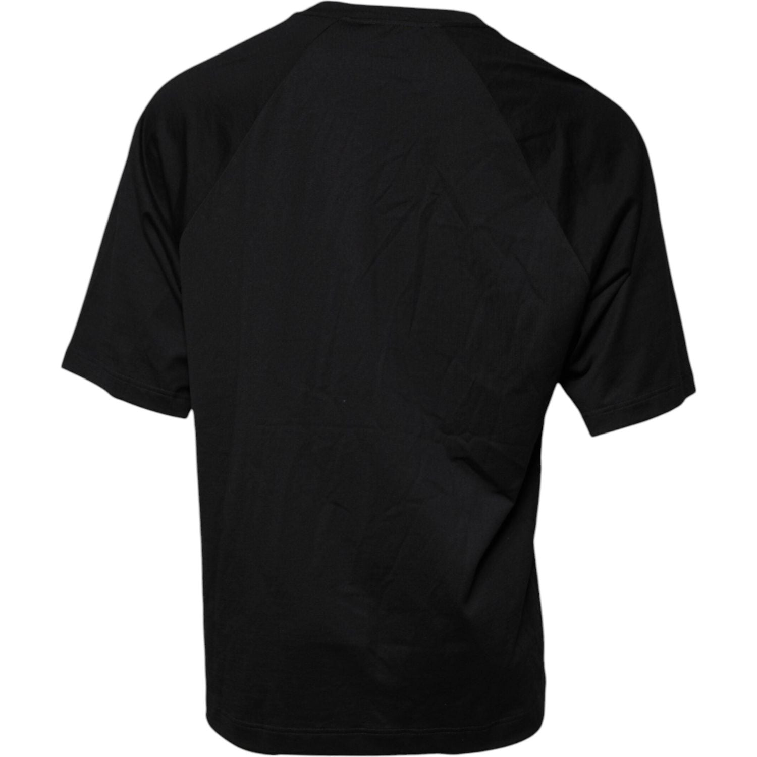 Dolce & Gabbana Black Logo Print Cotton Crew Neck T-shirt