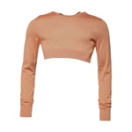 Dolce & Gabbana Beige Wool Crewneck Pullover Cropped Sweater