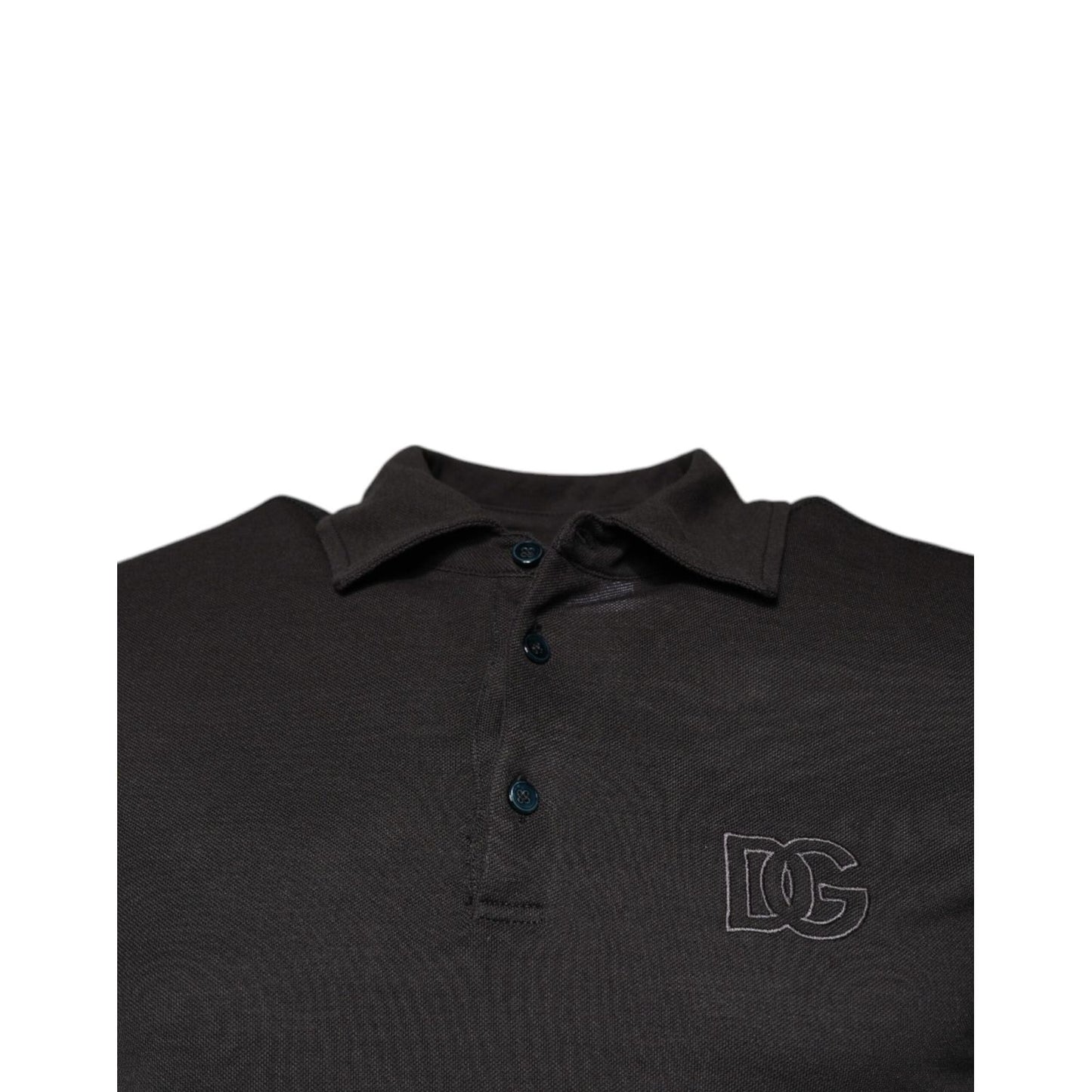 Dolce & Gabbana Dark Gray Collared Short Sleeves Polo T-shirt