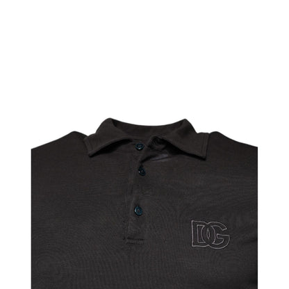 Dolce & Gabbana Dark Gray Collared Short Sleeves Polo T-shirt