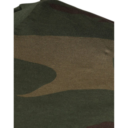 Dolce & Gabbana Multicolor Camouflage Cotton Crew Neck T-shirt