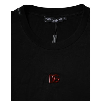 Dolce & Gabbana Black DG Logo Crew Neck Short Sleeve T-shirt