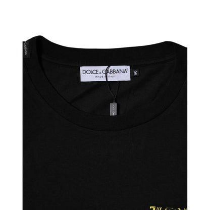 Dolce & Gabbana Black Logo Print Cotton Short Sleeve T-shirt