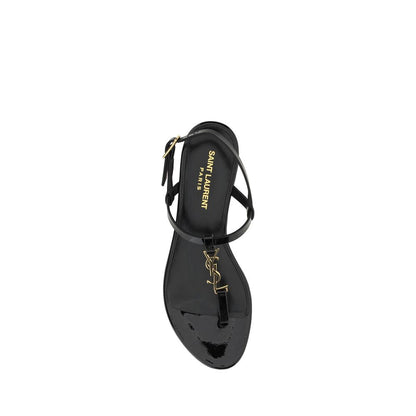 Saint Laurent Black Calf Leather Bos Taurus Flat Sandals Saint Laurent