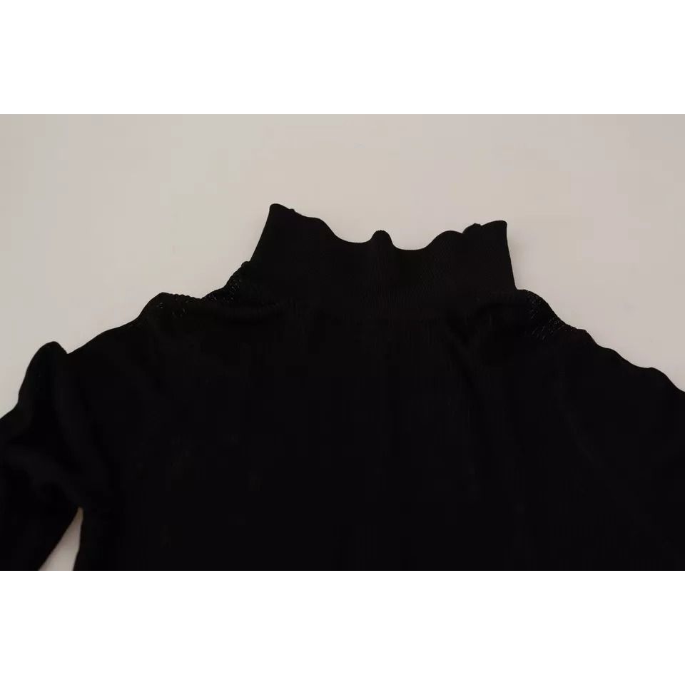 Dolce & Gabbana Black Turtleneck Slim Fit Pullover Sweater
