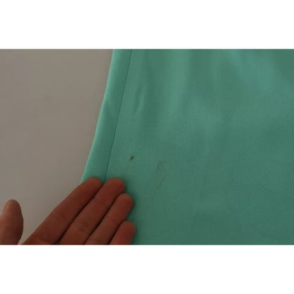Dolce & Gabbana Mint Green Viscose Pencil Cut Midi Skirt