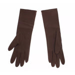 Dolce & Gabbana Brown Leather Wrist Slim Women Gloves