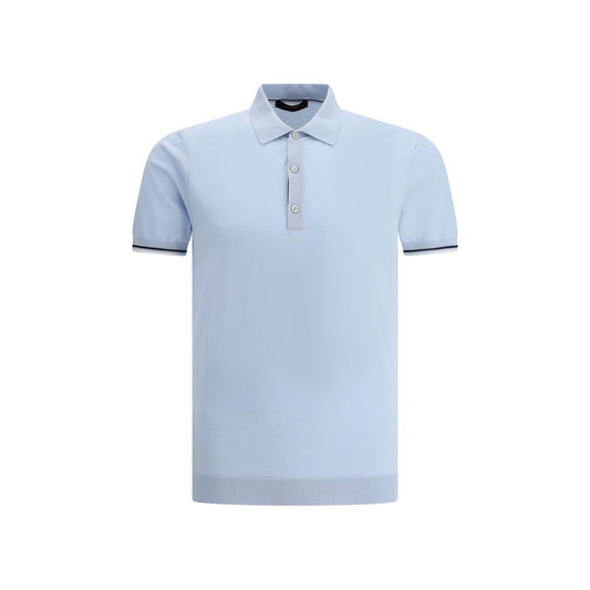 MooRER Light Blue Cotton Polo Shirt