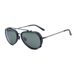 Vuarnet Black Stainless Steel Frames with clip-on sunglasses, grey lenses, black color, 54/17/145 mm dimensions, solar frame brown category 3