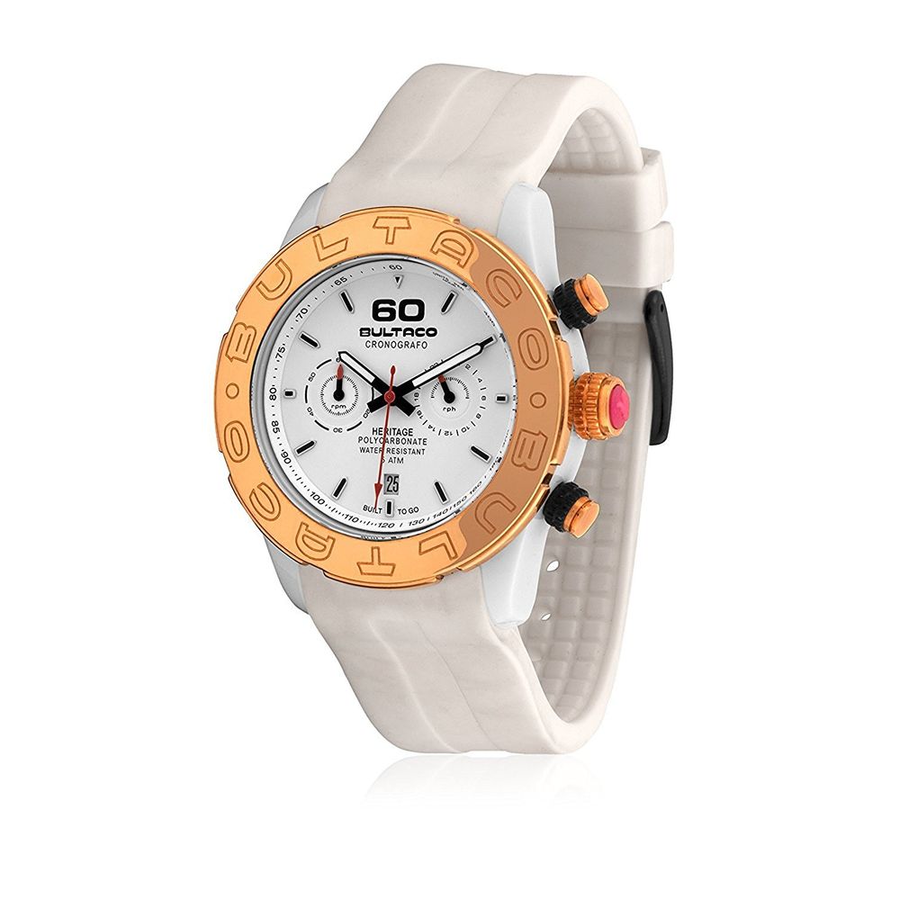 Bultaco White Rubber Sport Watch