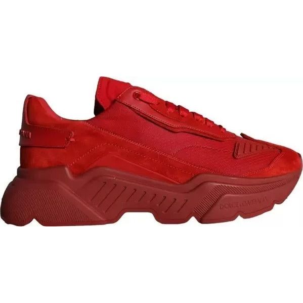 Dolce & Gabbana Red Leather Daymaster Low Top Sneakers Shoes