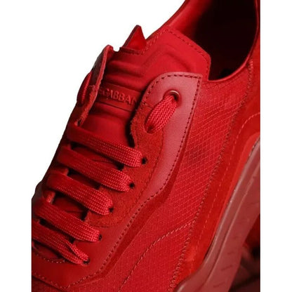 Dolce & Gabbana Red Leather Daymaster Low Top Sneakers Shoes