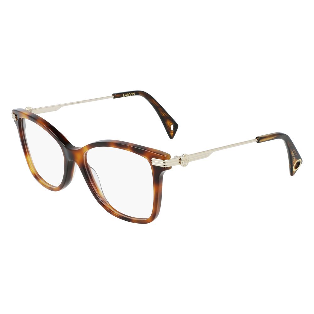 Lanvin Brown Acetate Frames with gold accents, model LNV2604-214, temple size 140mm, lens size 54mm, bridge width 16mm.