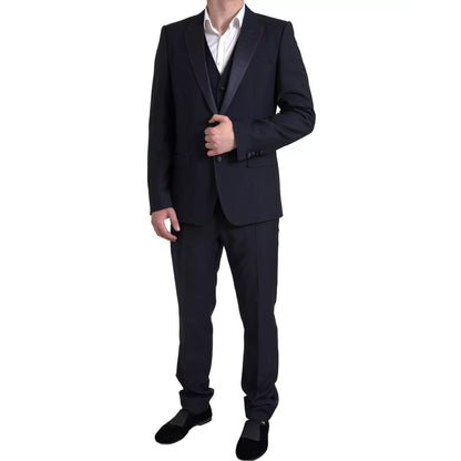 Dolce & Gabbana Black 3 Piece Single Breasted MARTINI Suit