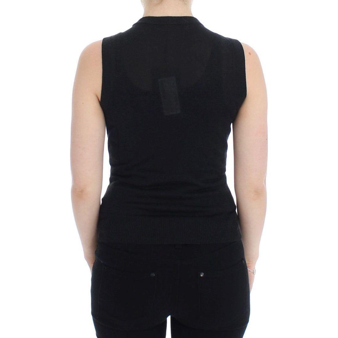 Dolce & Gabbana Black Sleeveless Crewneck Vest Pullover