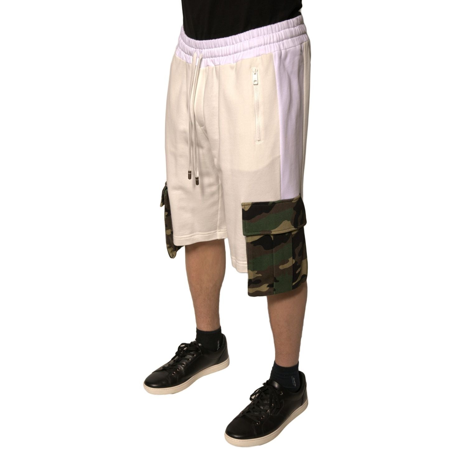 Dolce & Gabbana Beige Cotton Men Casual Cargo Bermuda Shorts