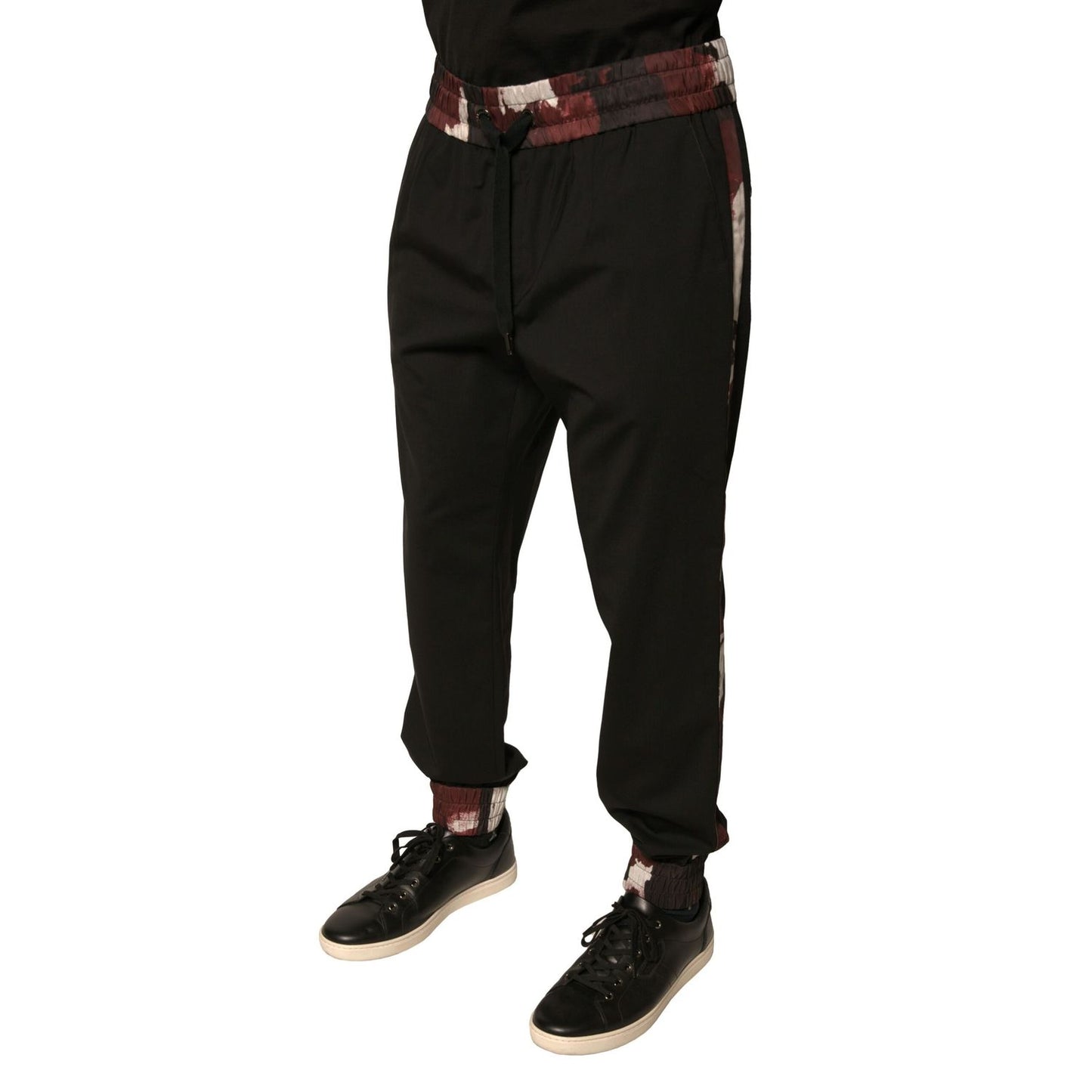 Dolce & Gabbana Black Camouflage Wool Jogger Sweatpants Pants