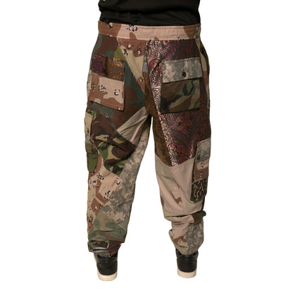 Dolce & Gabbana Multicolor Patchwork Men Jogger Pants