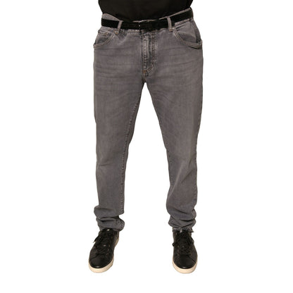 Dolce & Gabbana Gray Logo Cotton Stretch Skinny Denim Jeans