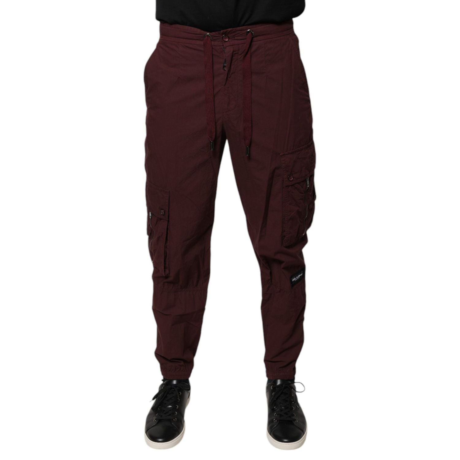 Dolce & Gabbana Bordeaux Cotton Cargo Jogger Sweatpants Pants