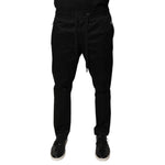 Dolce & Gabbana Black Cotton Stretch Skinny Sweatpants Pants