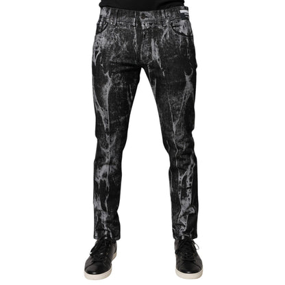 Dolce & Gabbana Multicolor Cotton Tie Dye Skinny Denim Jeans