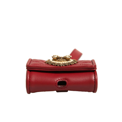 Dolce & Gabbana Black Leather Devotion Heart Strap Airpod Case